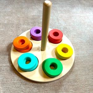 Lovevery Flexible Wooden Stacker, Colorful Rings